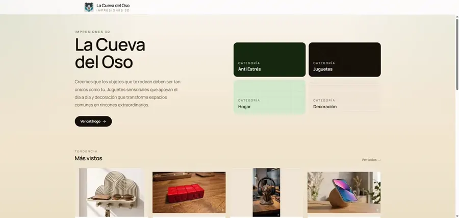 Captura real de la Tienda La Cueva del Oso 3D